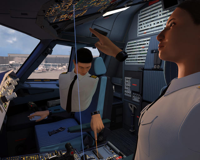 VPT Cockpit 08 Flight training session with pilots practising in a virtual cockpit