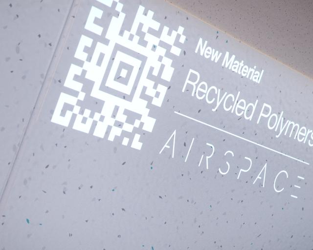 Airspace panel - recycled polymers panel with a QR code