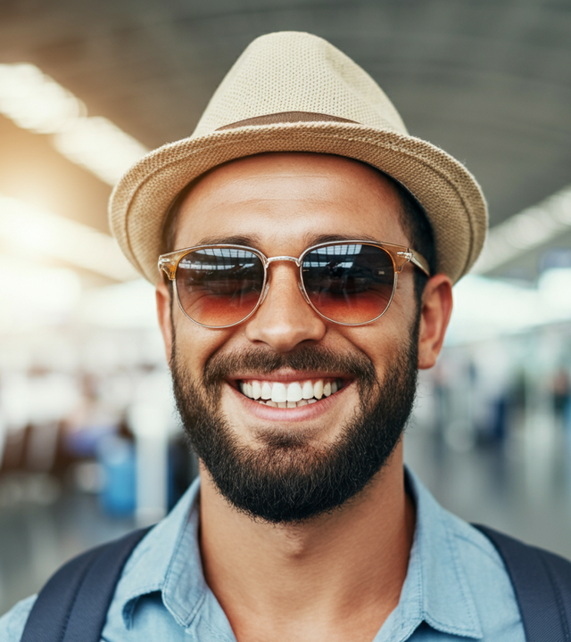 Tourist at the airport