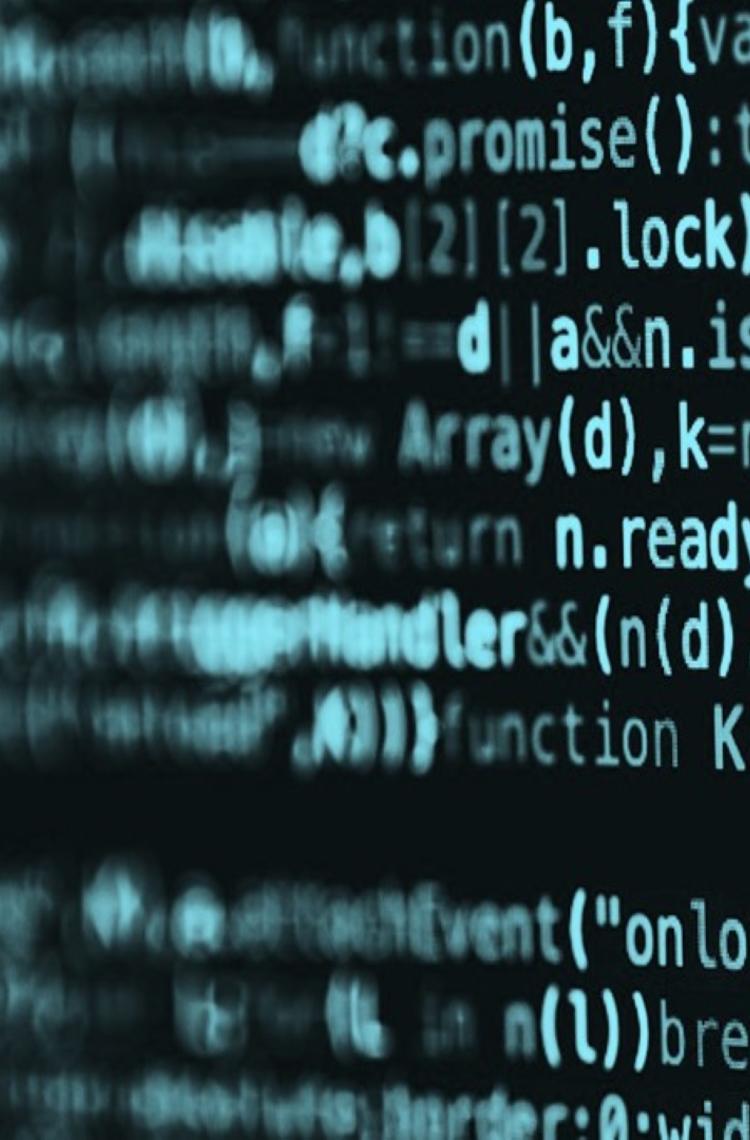 Cybersecurity services Code displayed on screen