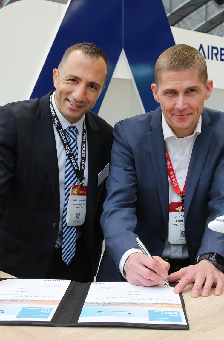 Airbus and Finnair sign FHS contract at MRO Europe 2021
