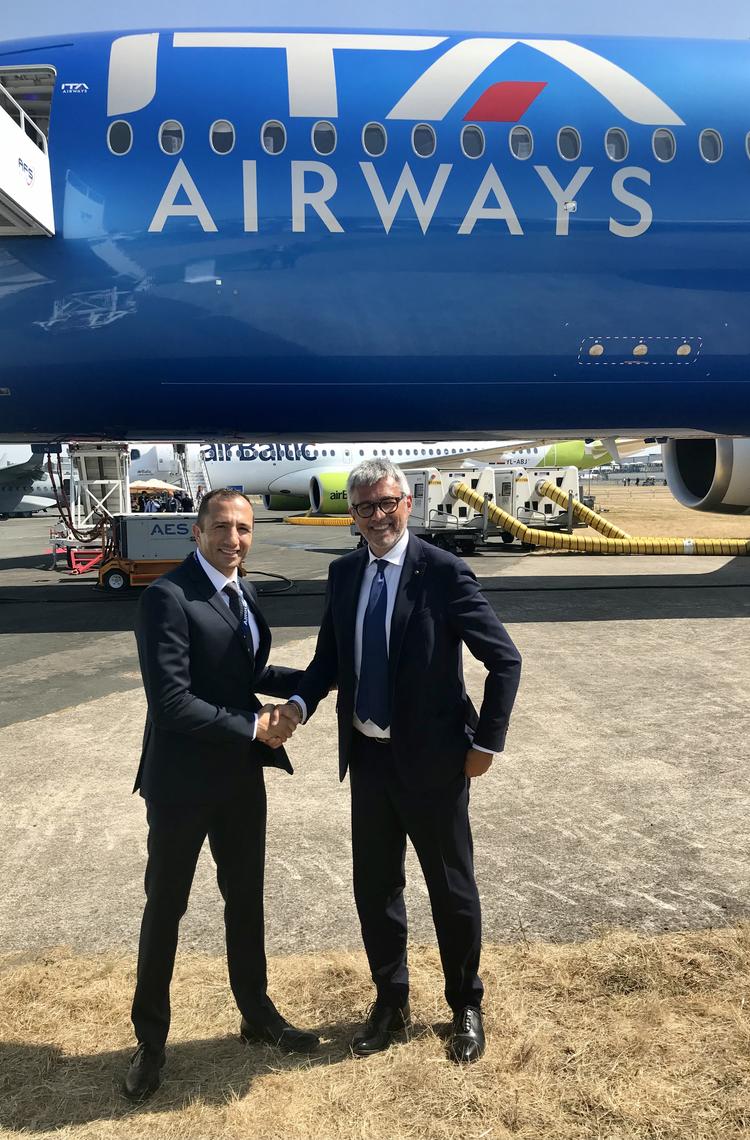 From left to right : Charbel Youzkatli Head of Europe Commercial Services-Airbus and Fabio Lazzerini, CEO of ITA Airways