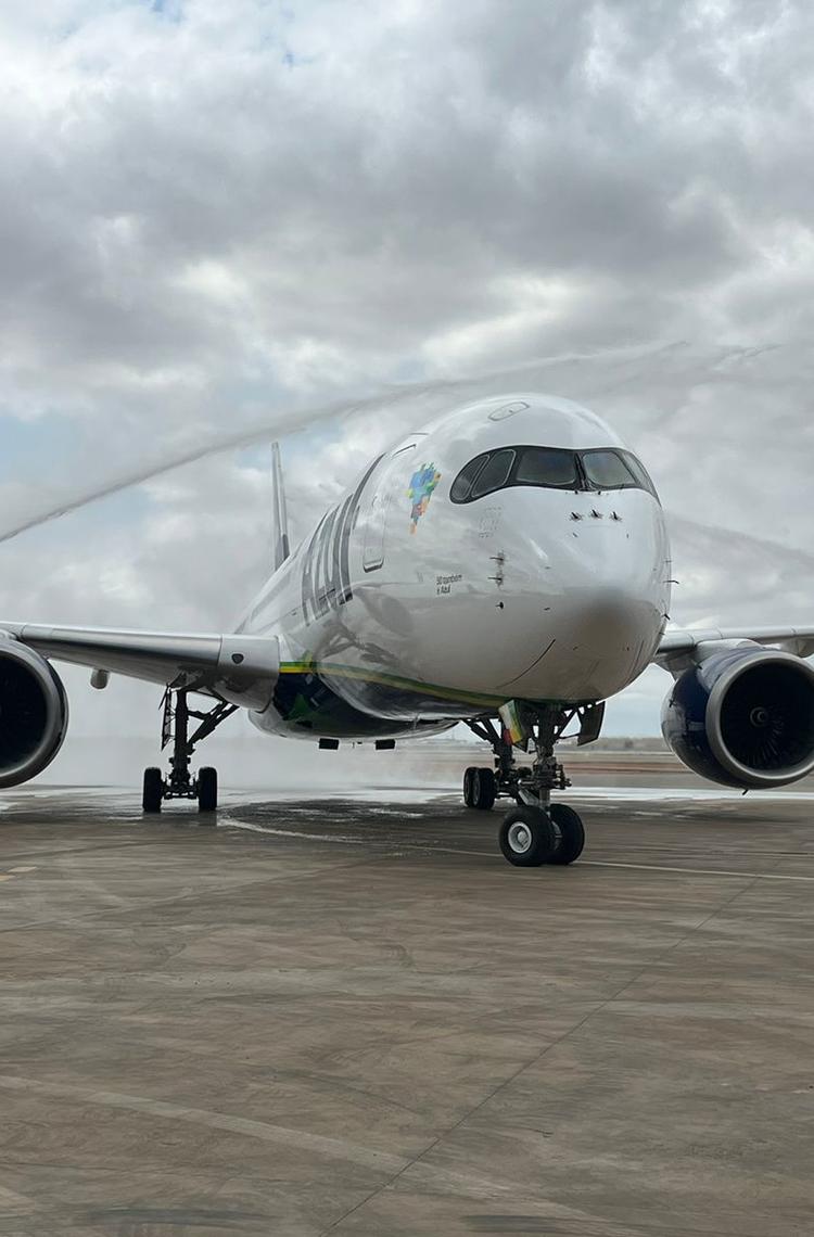 Azul A350 water salute