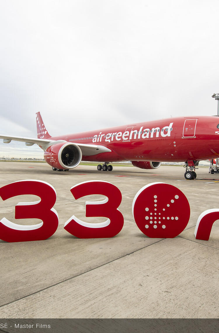 A330neo Air Greenland on ground with letters
