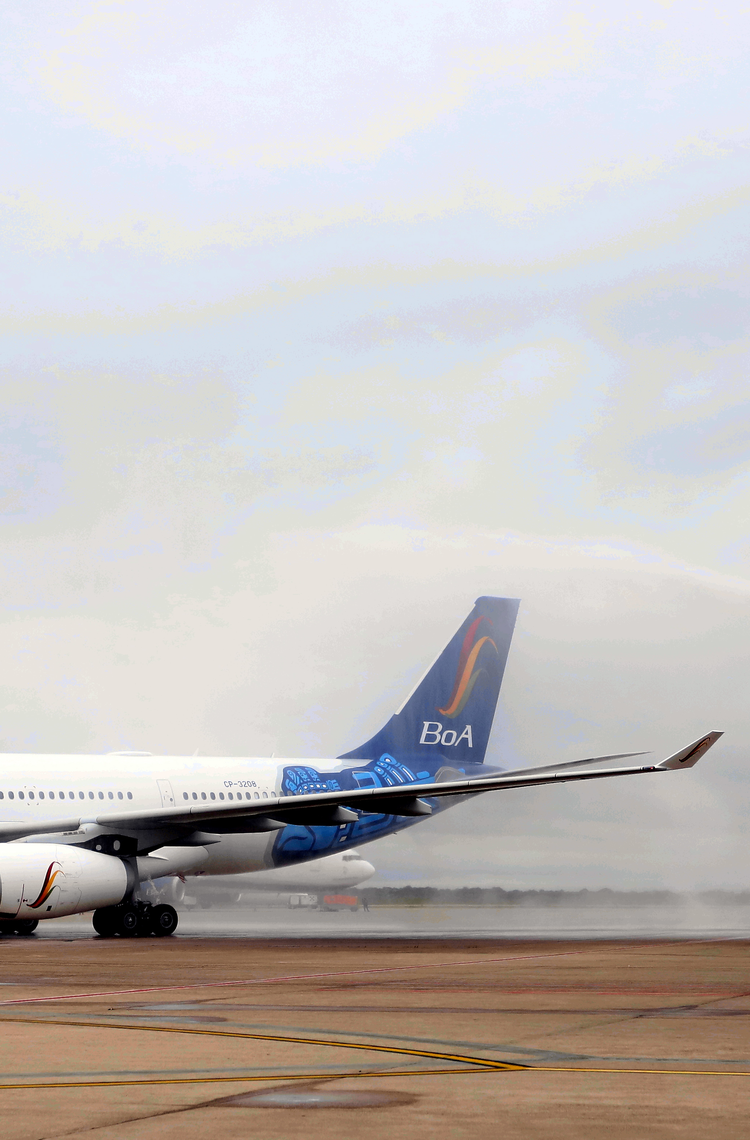 New Boliviana A330 being welcomed with a water salute