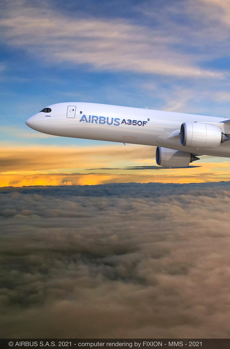A350F 3D graphic 3D rendering of an A350F in Airbus livery