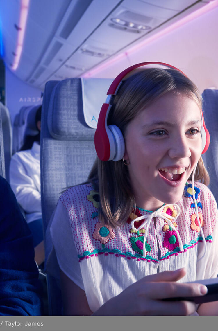 Passengers experiment comfort and IFE in A350 Airspace premium economy class cabin