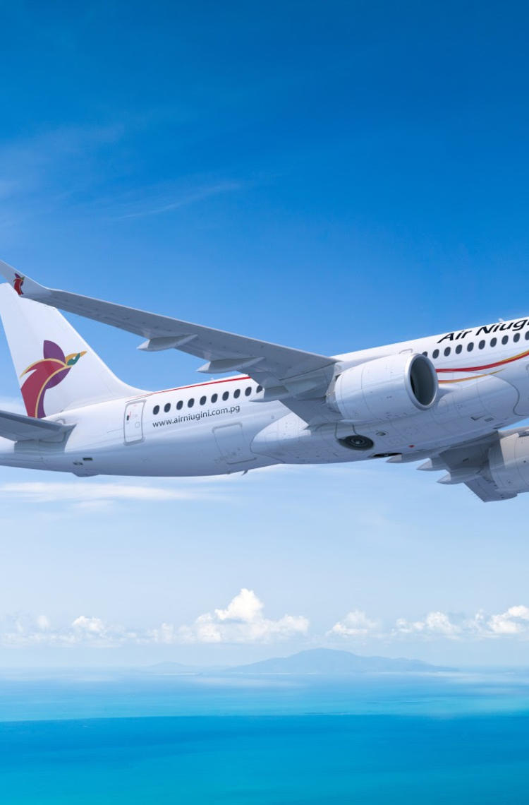 Air Niugini A220 on flight