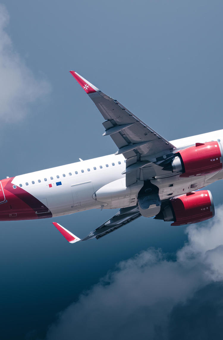 KM Malta Airlines A320neo taking off