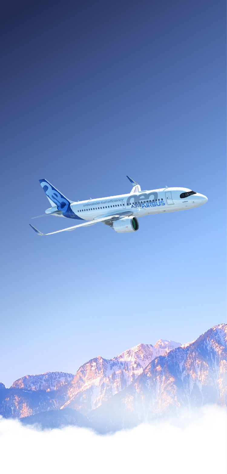 A319neo in flight