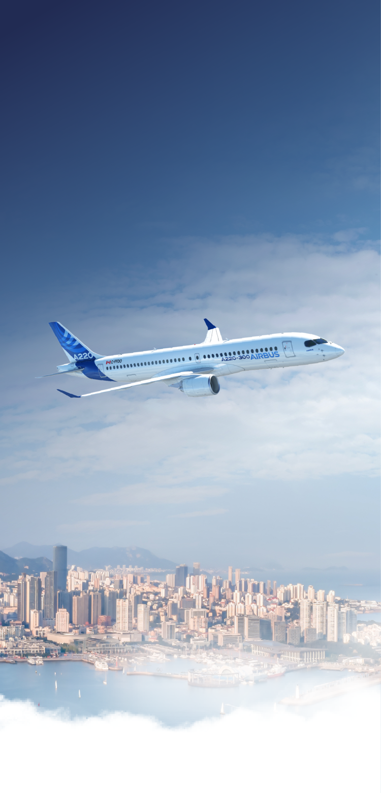 A220-300 in flight