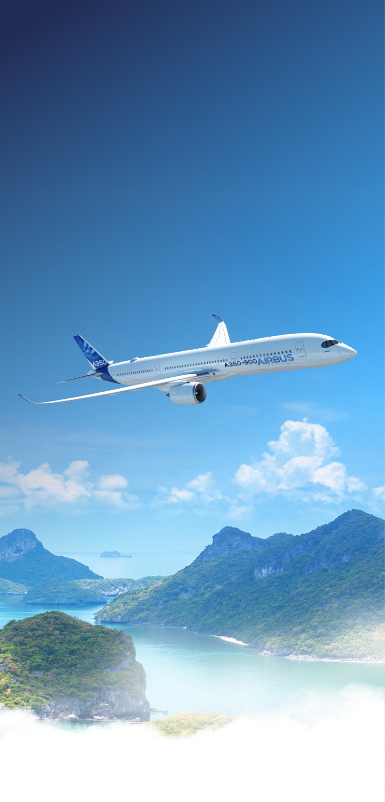 A350-900 flying