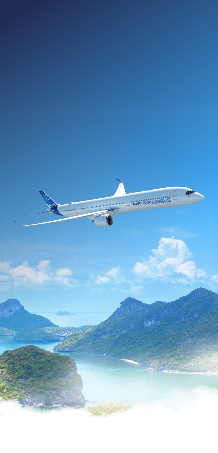 A350-1000 flying