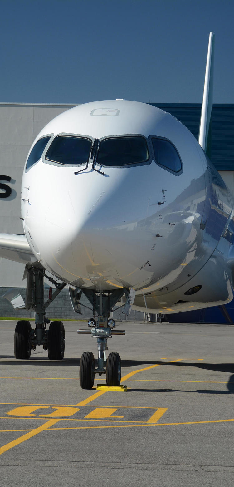 Airbus A220-100 on the tarmac