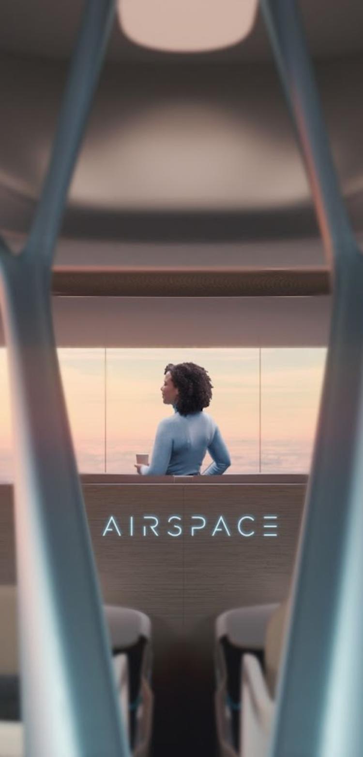 The Airspace Cabin Vision 2035+ over the Elbphilharmonie The Airspace Cabin Vision 2035+ over the Elbphilharmonie