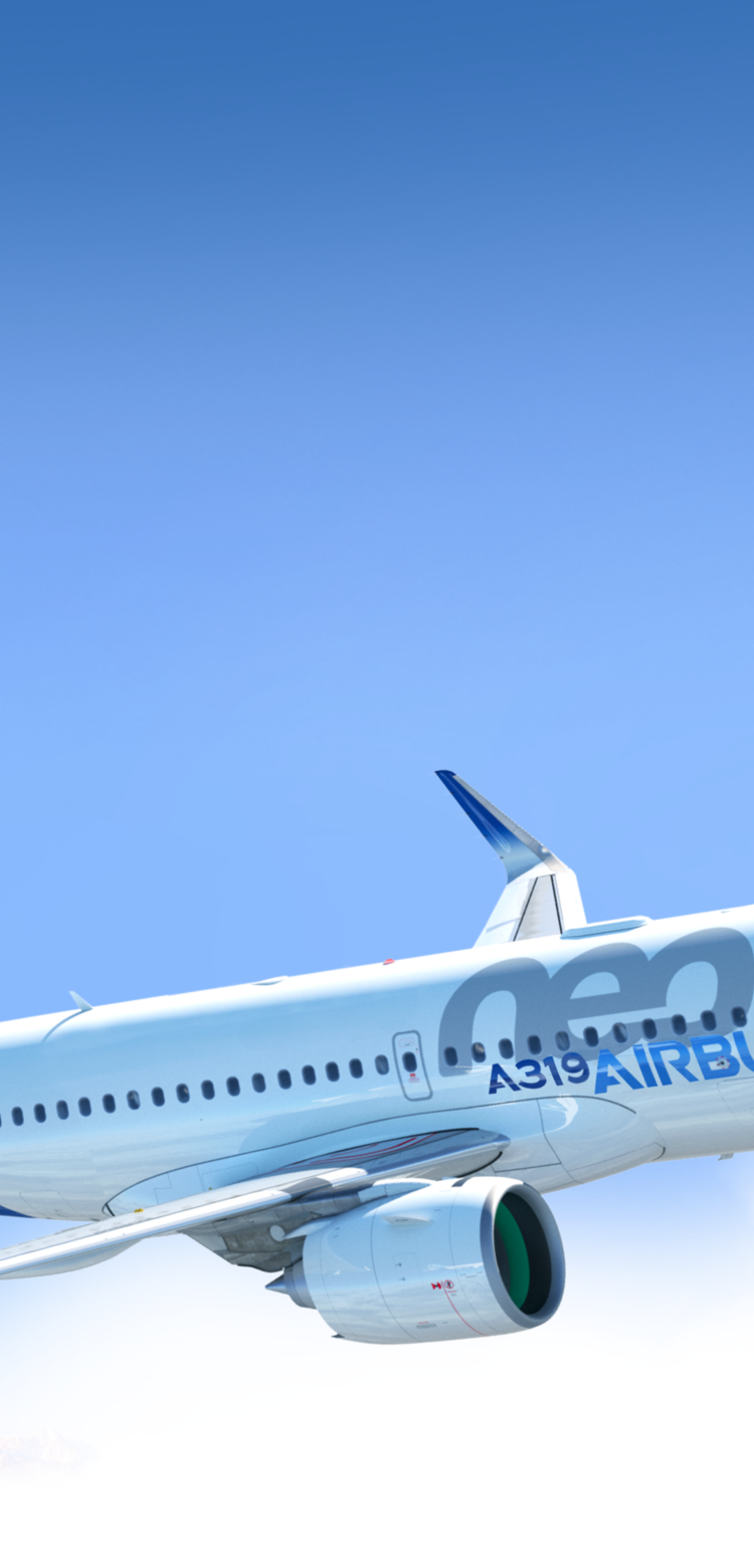 A319neo flying