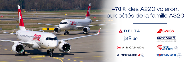 A220 et A320 complémentarité A220 et A320 complémentarité : environ 70% des A220 voleront aux côtés de la famille A320