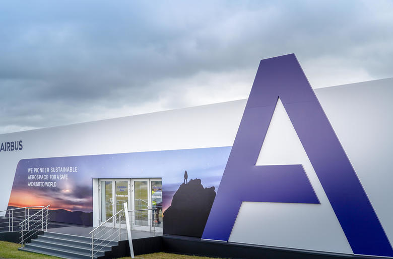 Airbus pavilion at the 2024 Farnborough International Airshow